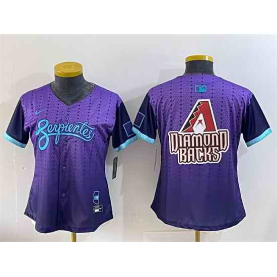 Women Arizona Diamondbacks Team Big Logo Purple 2025 City Connect Limited Stitched Baseball Jersey