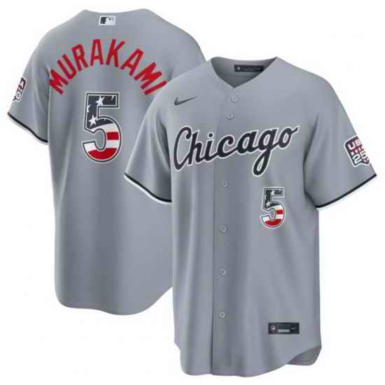 Men Chicago White Sox Munetaka Murakami #5 Fourth Of July Gray USA 250 Stadium Jersey