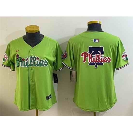 Youth Philadelphia Phillies Team Big Logo Light Green Phanatic Limited Stitched Jersey