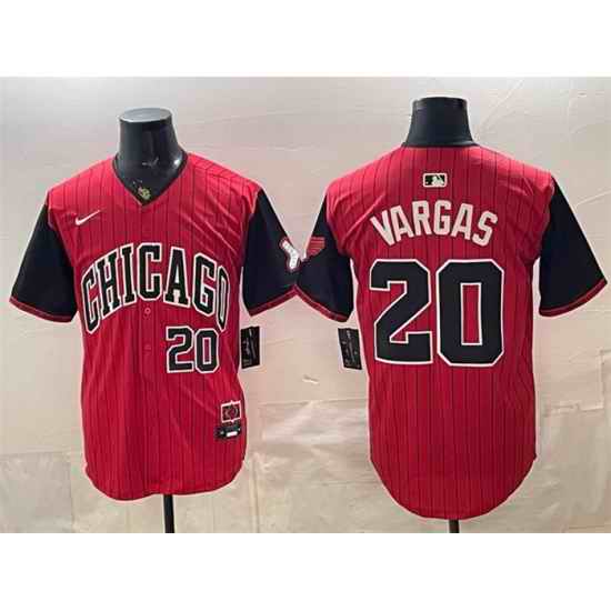 Men Chicago White Sox  20 Miguel Vargas Red Black 2025 City Connect Limited Stitched Baseball Jersey 400