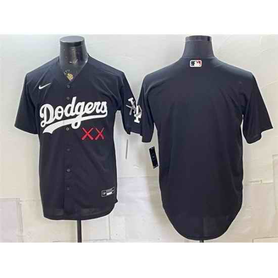 Men Los Angeles Dodgers x KAWS Black Vapor Premier Limited Stitched Baseball Jersey