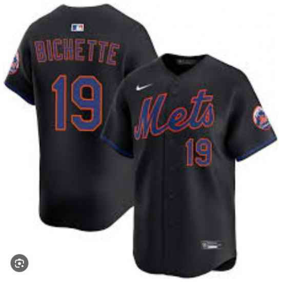 Men New York Mets Nike Bo Bichette #19 Black Stitched Player Jersey