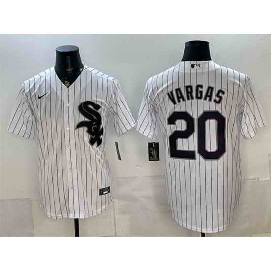 Men Chicago White Sox  20 Miguel Vargas White Home Stitched Baseball Jersey