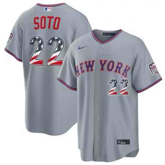 Men New York Mets Juan Soto #22 Fourth of July 2026 Stitched MLB jerseys