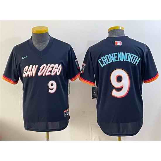 Youth San Diego Padres 9 Jake Cronenworth Obsidian 2026 City Connect Stadium Stitched Baseball Jersey