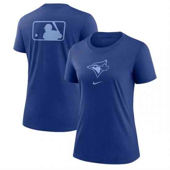 Women Toronto Blue Jays Royal Early Work Tri Blend Dri FIT T Shirt