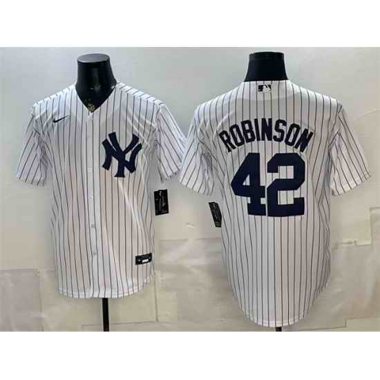 Men New York Yankees  42 Jackie Robinson White Stitched Baseball Jersey
