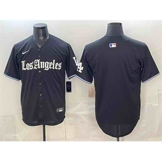 Men Los Angeles Dodgers Blank Black  Gothic Edition  Vapor Premier Limited Stitched Baseball Jersey