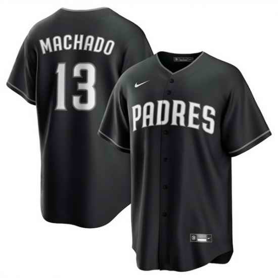 Men San Diego Padres 13 Manny Machado Black Lights Out Limited Stitched Baseball Jersey