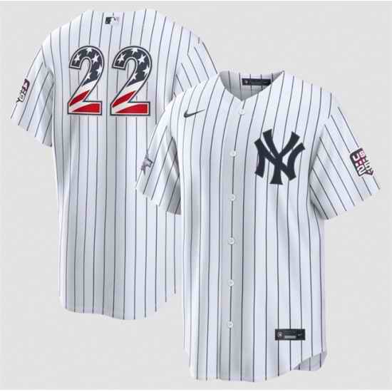 Men New York Yankees  22 Ben Rice White 2026 All Star Edition Stars   Stripes Stadium Pick A Player Stitched Baseball Jersey