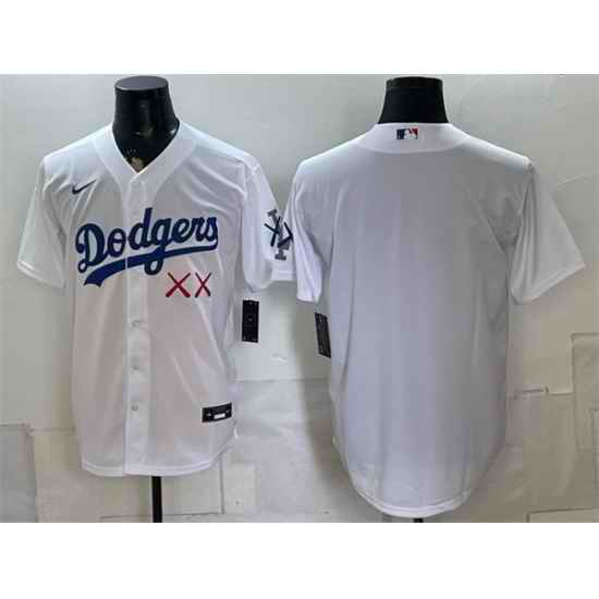 Men Los Angeles Dodgers x KAWS White Vapor Premier Limited Stitched Baseball Jersey