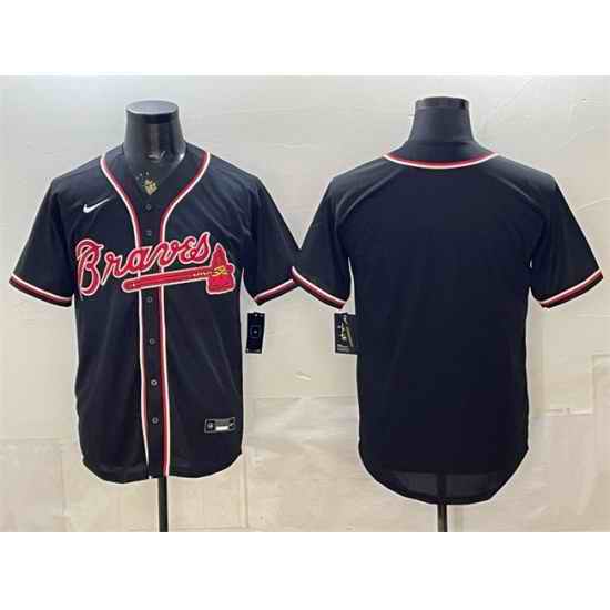 Men Atlanta Braves Blank 2026 Fashion Replica Black Out Stitched Baseball Jersey