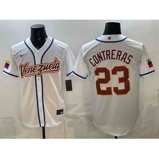 Men Venezuela Baseball  William Contreras White 2026 World Baseball Classic Home Stadium Stitched Jersey