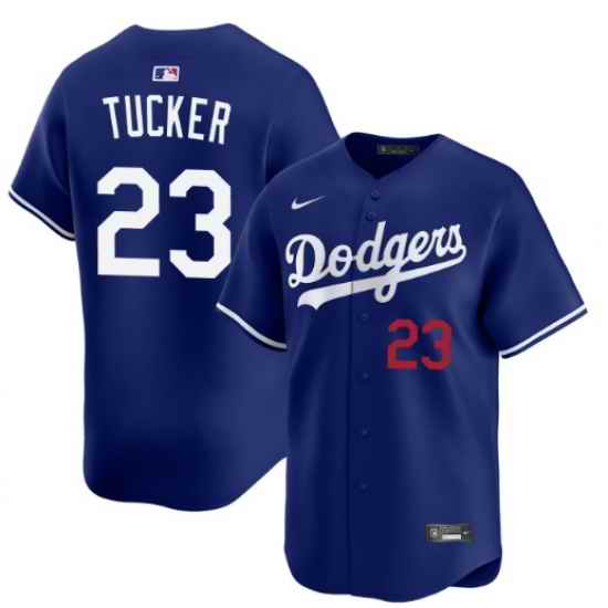 Men Los Angeles Dodgers Kyle Tucker #23 Blue Stitched Flex Base Baseball Jersey