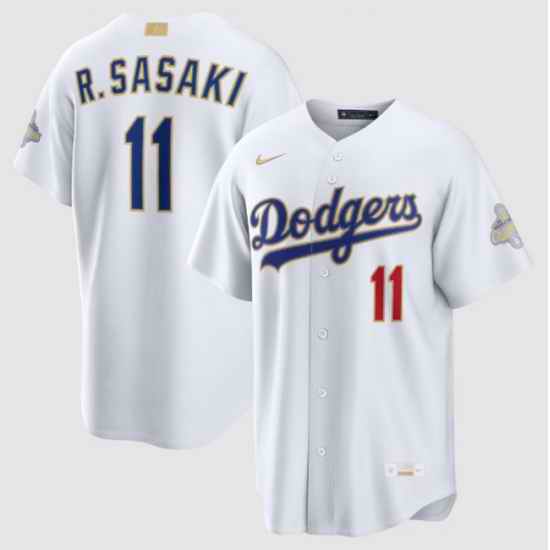 Men Los Angeles Dodgers Roki Sasaki Nike White 2026 Gold Collection Stadium Jersey