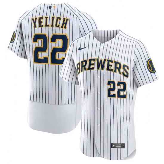 Men's Nike Christian Yelich White Milwaukee Brewers Team Alternate Authentic Player Jersey