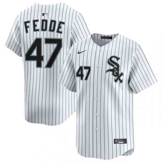 Men Chicago White Sox Nike Home Limited Jersey White Fedde Erick 47