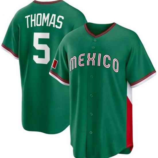 Men Mexico Baseball 5 Alek Thomas Green 2026 World Baseball Classic Stadium Stitched Jersey