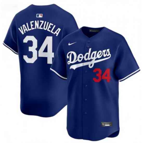 Men Los Angeles Dodgers 34 Toro Valenzuela Blue Flex Base Stitched Baseball Jersey