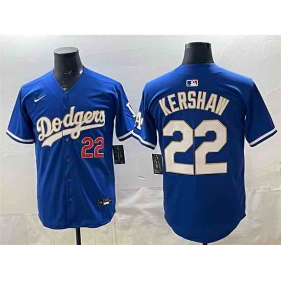 Men Los Angeles Dodgers 22 Clayton Kershaw Royal Limited Stitched Baseball Jersey