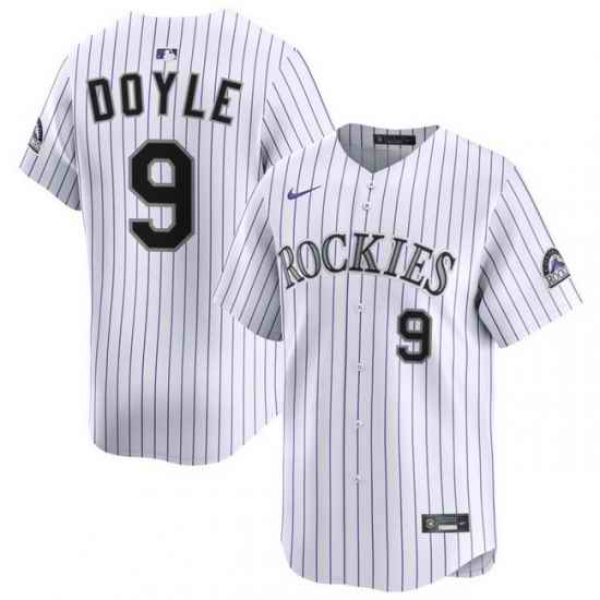 Men Colorado Rockies Nike White Alternate Limited Jersey Doyle Brenton 9