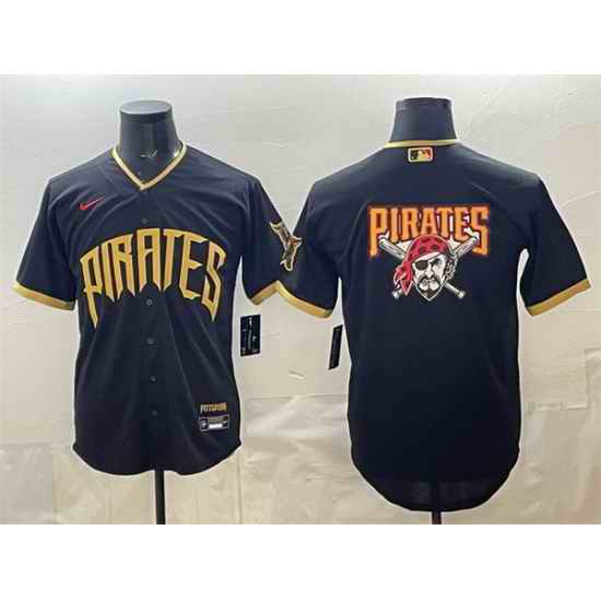 Men Pittsburgh Pirates Team Big Logo Black 2026 City Connect Stadium Stitched Baseball Jersey