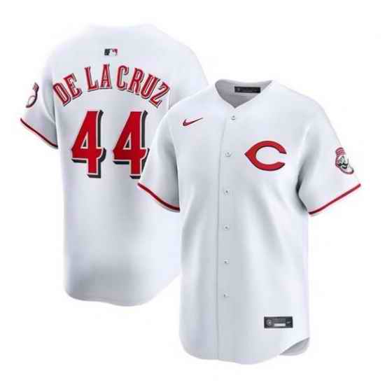 Men Cincinnati Reds 44 Elly De La Cruz White 2025 Home Limited Stitched Baseball Jersey