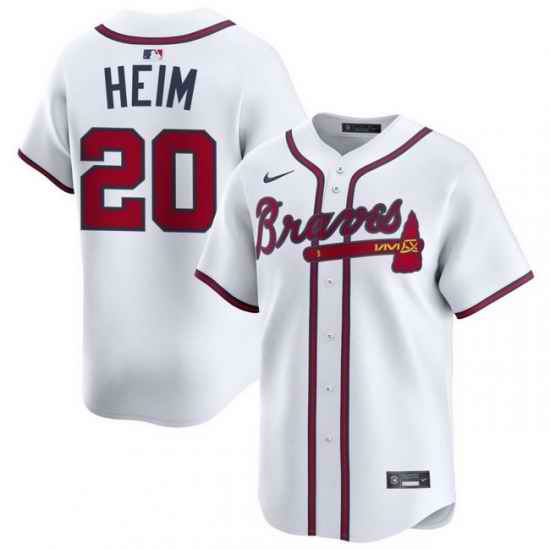 Men Atlanta Braves Nike Alternate Limited Jersey White Heim Jonah 20