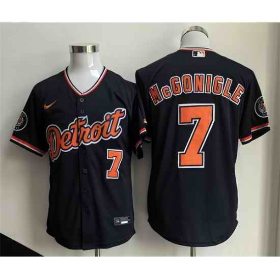 Men Detroit Tigers  7 Kevin McGonigle Black 2026 Alternate Vapor Premier Limited Stitched Baseball Jersey