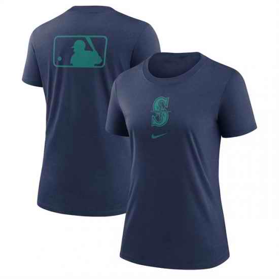 Women Seattle Mariners Navy Early Work Tri Blend Dri FIT T Shirt