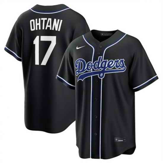 Men Los Angeles Dodgers  17 Shohei Ohtani 2026 Fashion Replica Black Out Stitched Baseball Jersey