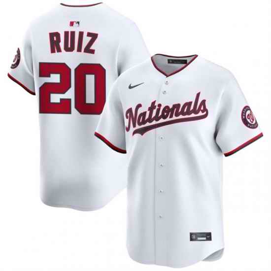 Men Washington Nationals 20 Keibert Ruiz White 2025 Home Limited Stitched Baseball Jersey