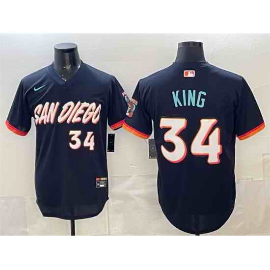 Men San Diego Padres  34 Michael King Obsidian 2026 City Connect Stadium Stitched Baseball Jersey