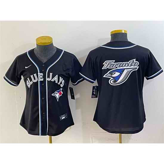 Youth Toronto Blue Jays Team Big Logo 2026 Fashion Replica Black Out Stitched Baseball Jersey