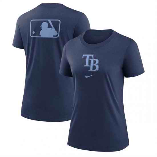 Women Tampa Bay Rays Navy Early Work Tri Blend Dri FIT T Shirt