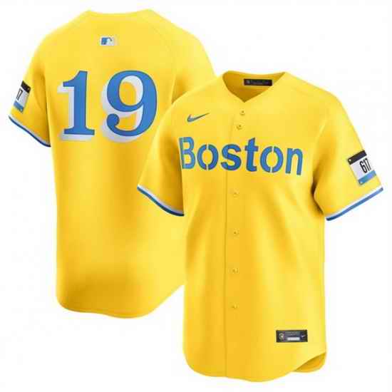Men Boston Red Sox 19 Roman Anthony Gold City Connect Stitched Baseball Jersey