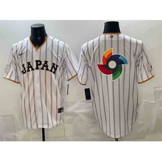 Men Japan Baseball White 2026 World Baseball Classic Big Logo Home Stadium Stitched Jersey