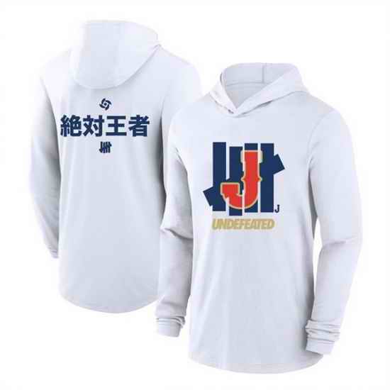 Men Japan Baseball White 2026 World Baseball Classic Club Hoodie
