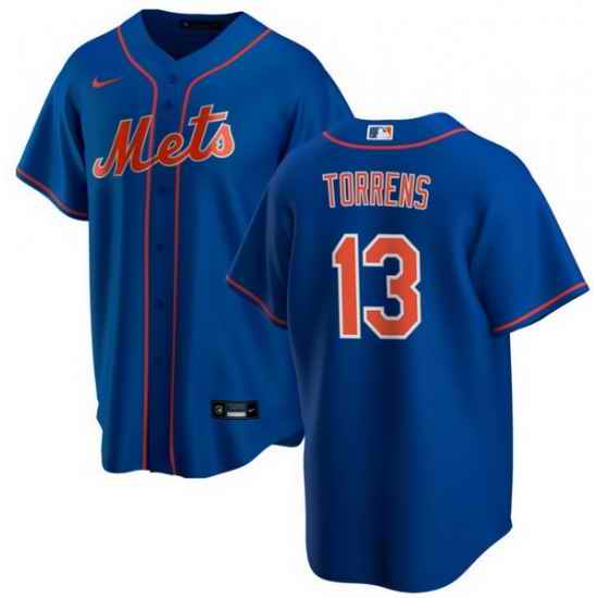 Men New York Mets Luis Torrens 13 Blue Cool Base Stitched Jersey