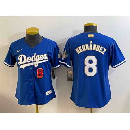 Youth Los Angeles Dodgers  8 Enrique Hern%C3%A1ndez Royal 2026 Alternate Gold Collection Stadium Stitched Baseball Jersey