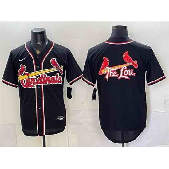 Men St  Louis Cardinals Team Big Logo 2026 Fashion Replica Black Out Stitched Baseball