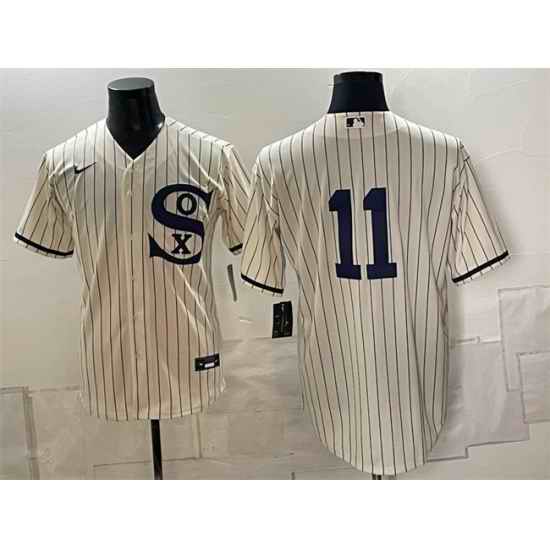 Men Chicago White Sox 11 Luis Aparicio Cream Cool Base Stitched Baseball Jersey
