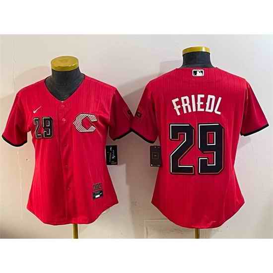 Youth Cincinnati Reds 29 TJ Friedl Red 2026 City Connect Stadium Stitched Baseball Jersey