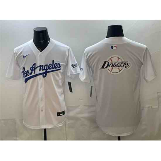 Men Los Angeles Dodgers Team Big Logo White Alternate Stadium Stitched Baseball Jerseys