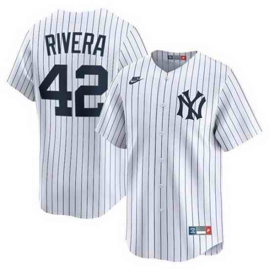 Men New York Yankees  42 Mariano Rivera White Home Limited Stitched Baseball Jersey