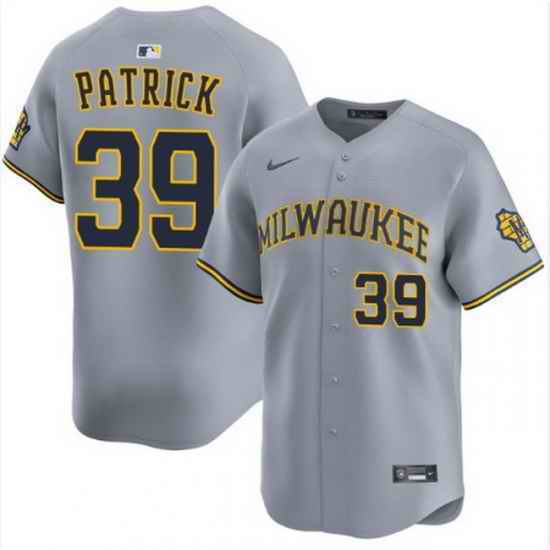 Men Milwaukee Brewers Chad Patrick #39 Home Gray Stitched Limited Jersey