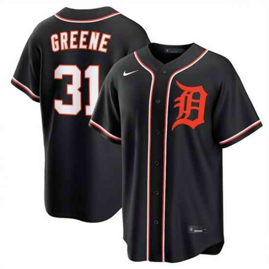 Men Detroit Tigers  31 Riley Greene 2026 Fashion Replica Black Out Stitched Baseball Jersey