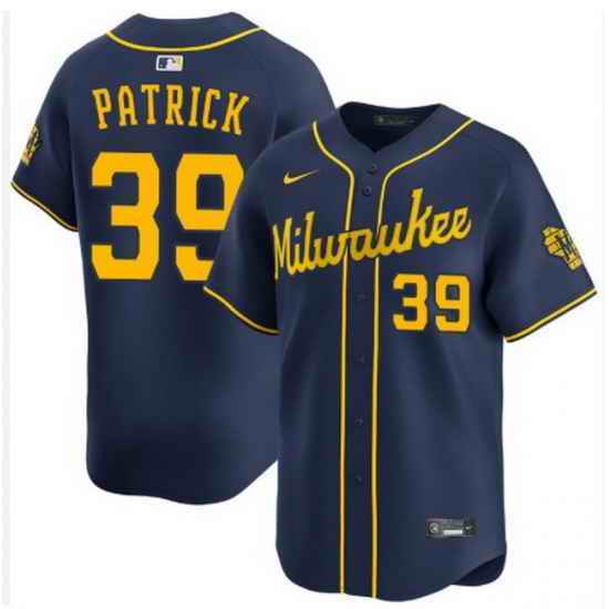 Men Milwaukee Brewers Chad Patrick #39 Navy Blue Stitched Limited Jersey