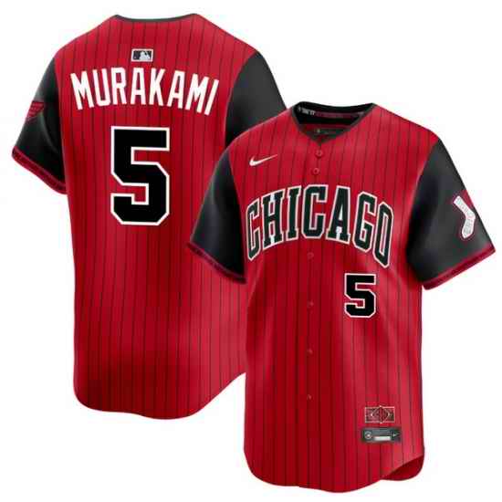 Men Chicago White Sox #5 Munetaka Murakami Red Limited Stitched Baseball Jersey