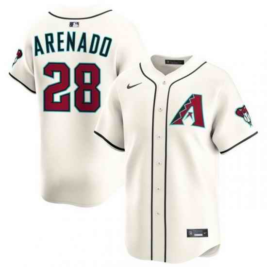 Men Arizona Diamondbacks Nike Home Limited Jersey Cream Arenado Nolan 28